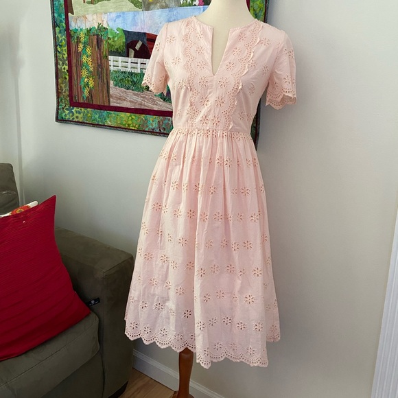 NWT Madewell Scalloped Eyelet Midi Dress - Picture 3 of 12